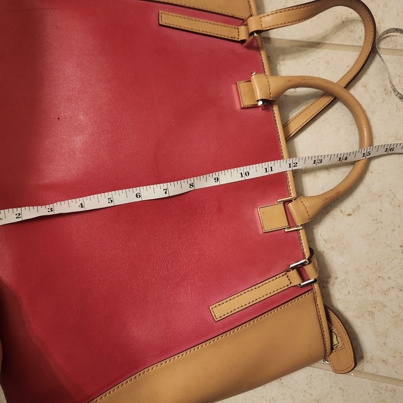 Antonio Melani Color Block Shoulder Bag Purse Tan Pink Large  #O - Picture 14 of 15